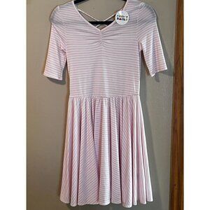 DotDot Smile Pink & White Striped Ballerina Dress Size 12/14‎ Girls NWT